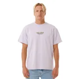 Remera de manga corta color violeta con logo de la marca Rip Curl estampado en el pecho.