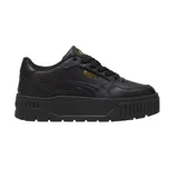 Championes Puma Karmen II Idol, color blanco con detalles en negro. Con plataforma de goma texturizada, cubierta de cuero y plantilla SoftFoam+.