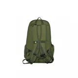 Mochila Etnies Marana color verde militar con múltiples correas frontales y logo de la marca en la parte inferior.