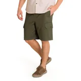 Short cargo color verde oliva, con bolsillos laterales y traseros con solapa y botón.