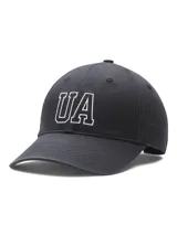 Gorra Under Armour unisex, color negro, con logo "UA" bordado en blanco en el frente. Ajustable en la parte posterior.