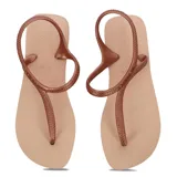 Sandalias Havaianas modelo Flash Urban, color rosa nude, con tira trasera y diseño texturizado en la plantilla.