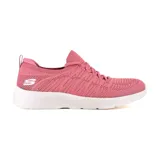 Championes deportivos Skechers Dynamight 2.0, color rosa con suela blanca. Diseño Stretch Fit® con parte superior de malla y plantilla Skechers Memory Foam™.
