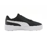Zapatillas urbanas Puma Carina 3.0, color negro con franja lateral blanca y suela blanca con plataforma.