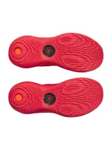 Championes de básquet Under Armour Curry 12 Spark, color rojo con detalles en amarillo y negro en la suela.