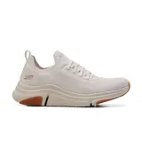 Championes deportivos Skechers Bobs Sport Sparrow Flex, color crema con suela marrón. Capellada de tejido técnico con cordones elásticos y plantilla acolchada Skechers Memory Foam.