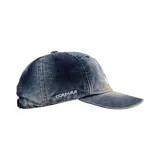 Gorra de béisbol Supreme modelo Cordura Denim S Logo, color azul denim con logo "S" bordado en blanco en el frente.