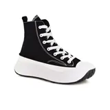 Championes deportivos de caña alta American Sport Style 2.0, color negro con suela blanca y cordones blancos.