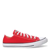 Championes Converse Chuck Taylor All Star de lona color rojo con suela de goma blanca.