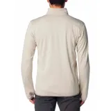 Campera polar Columbia Park View Fleece, color azul jaspeado, con cierre frontal completo, cuello alto, bolsillos laterales con cierre y bolsillo en el pecho con cierre vertical en color verde lima. Cuenta con tecnología Omni-Wick, puños elásticos con orificios para pulgares y protector de barbilla.