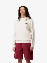 Buzo color crema de corte regular, confeccionado en jersey de algodón grueso sin cepillar. Presenta el logo de la marca bordado en el pecho.