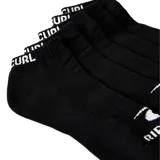 Pack de cinco pares de medias negras de corte bajo, con logo de Rip Curl en el tobillo.