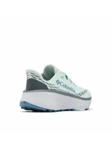 Zapatillas de trail running Columbia Konos Trillium ATR para mujer, color celeste con detalles en gris y azul. Cuentan con tecnología Omni-MAX™ para amortiguación y estabilidad, entresuela Techlite+™ para comodidad y suela Adapt Trax™ para tracción en terrenos variados.