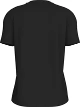 Remera negra de algodón con logo CK bordado en el pecho.