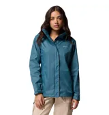 Campera impermeable Columbia Arcadia II para mujer, color azul petróleo. Confeccionada con tecnología Omni-Tech™ impermeable y transpirable con costuras totalmente selladas. Cuenta con capucha ajustable para tormentas, dobladillo ajustable con cordón, bolsillos con cremallera y se puede guardar en el bolsillo.