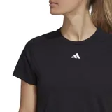 Remera deportiva de mujer, color negro, con activiidad Aeroready, de fit cómodo y cuello redondo.