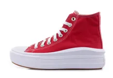 Zapatillas Converse Chuck Taylor All Star Move Hi, color rojo, con plataforma blanca y logo de Converse All Star en el lateral.