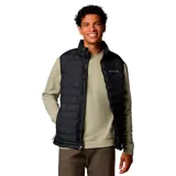 Chaleco negro Columbia Powder Lite II para hombre, con tecnología Omni-Heat de revestimiento térmico reflectante y aislamiento Thermarator de poliéster reciclado.
