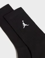 Pack de seis pares de medias Jordan Everyday unisex, color negro con detalles en blanco y logo Jumpman bordado en el tobillo.