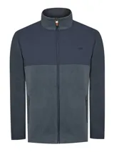 Campera polar RKF modelo Dover, con cierre frontal completo, cuello alto y dos bolsillos laterales con cierre. Confeccionada en poliéster reciclado con canesú de tela canvas de algodón y forro de jersey.