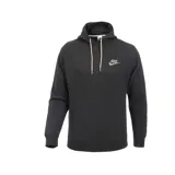Canguro negro con capucha y cordones blancos, con logo de Nike bordado en el pecho y bolsillo tipo canguro.