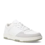 Championes urbanos Push modelo Alex, color blanco con detalles en gris, confeccionados en cuero sintético y gamuza.