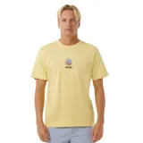 Remera amarilla de manga corta con estampado pequeño en el pecho con el logo de la marca.