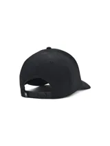 Gorro negro con visera curva y logo de Stephen Curry bordado en blanco en el frente.
