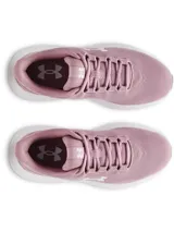 Championes Under Armour W Charged Assert 10 color rosa con logo blanco. Capellada de malla transpirable y suela de goma. Ideales para running o entrenamiento.