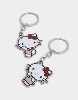 Set de dos llaveros metálicos esmaltados con el diseño de Hello Kitty.
