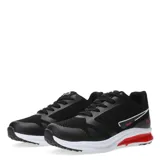 Championes grises con detalles en negro y blanco, con cordones y suela blanca.