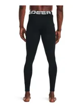 Calza deportiva Under Armour ColdGear Armour Legging para hombre, color negro con cintura elástica blanca con logo de la marca.