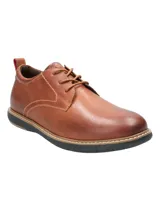 Zapato casual de cuero color marrón con ajuste de cordones y suela de Eva.