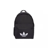 Mochila Adidas Adicolor Classic negra con logo blanco, correas acolchadas ajustables y asa de mano.