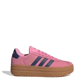 Championes Adidas VL Court Bold de mujer, color rosa con detalles en azul marino y suela marrón de plataforma.