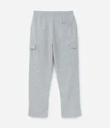 Pantalón baggy negro de algodón y poliéster, con cintura elástica ajustable con cordón, bolsillos laterales tipo cargo y bolsillo trasero.