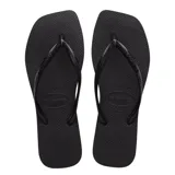 Sandalias Havaianas Slime Square de mujer, color negro.