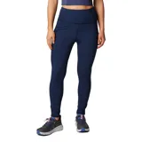 Calza deportiva negra de tiro alto, confeccionada en poliéster reciclado y elastano, con tecnología Omni-Wick™ y bolsillo lateral en la pierna.