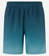 Bermuda deportiva masculina, color verde azulado con efecto degradé, cintura elástica con cordón de ajuste interno y forro de tela.