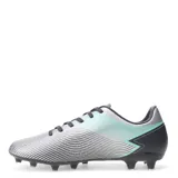 Championes de fútbol Topper Stingray III Mach, plateados con detalles en verde agua y gris.