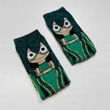 Medias de poliéster con diseño de Tsuyu Asui, personaje del anime My Hero Academia.