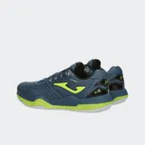 Championes de tenis Joma Point Men 2517, color azul con detalles en amarillo y suela blanca.