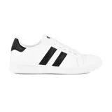 Championes urbanos blancos con detalles en negro, de caña baja y cordones.