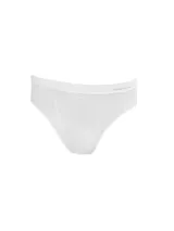 Slip blanco de microfibra liso sin costuras.