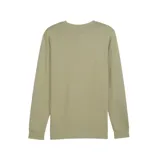 Buzo Puma unisex color verde oliva, de corte regular, cuello redondo, mangas largas con puños y bajo acanalados. Logo Puma bordado en el pecho.