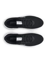 Championes Under Armour Charged Escape 4 NM para hombre, color negro con logo blanco. Capellada de malla transpirable, entresuela Charged Cushioning® para amortiguación y suela de goma para tracción.