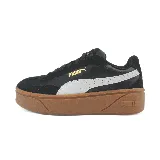 Championes Puma Club II Era Platform para mujer, color negro con detalles en blanco y suela marrón.