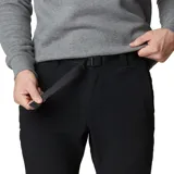Pantalón de senderismo negro con forro termorreflectante Omni-Heat™, tejido elástico en 2 direcciones, repelencia avanzada Omni-Shield™, cinturón extraíble integrado, bolsillos para las manos, bolsillo de seguridad con cremallera, cremalleras en las piernas para una apertura extendida, abertura de pierna reforzada y cinchas en el dobladillo de las piernas.