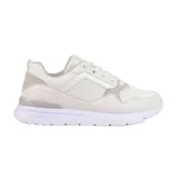 Zapatillas deportivas en color blanco con detalles en beige, diseño cómodo y versátil.