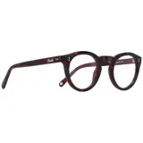 Anteojos de eco acetato con marco carey y forma redonda.